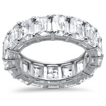 Load image into Gallery viewer, Sterling Silver Emerald Cut Cubic Zirconia Eternity Band Ring Sizes - silverdepot