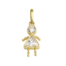 Load image into Gallery viewer, 14K Yellow Gold The Girl CZ Pendant,Approx. Gram Weight- 0.37 grams