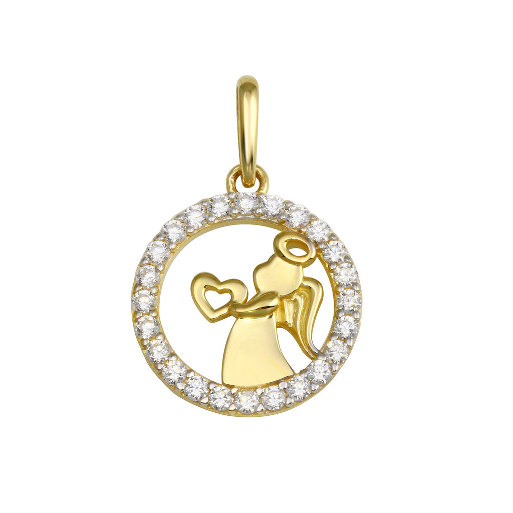 14K Two Tone Gold Angel Pendant,Approx. Gram Weight- 0.59 grams