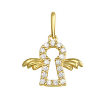 Load image into Gallery viewer, 14K Yellow Gold The Angel CZ Pendant,Approx. Gram Weight- 0.47 Grams