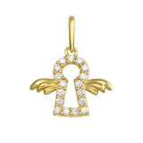 14K Yellow Gold The Angel CZ Pendant,Approx. Gram Weight- 0.47 Grams