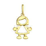 14K Yellow Gold The Girl Pendant,Approx. Gram Weight- 0.43 Grams