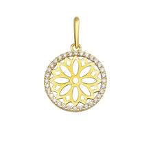 Load image into Gallery viewer, 14K Yellow Gold Flower CZ Pendant,Approx. Gram Weight- 0.52 Grams