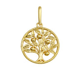 14K Yellow Gold Tree of Life CZ Pendant,Approx. Gram Weight- 0.70 Grams
