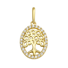Load image into Gallery viewer, 14K Yellow Gold Tree of Life CZ Pendant,Approx. Gram Weight- 0.66 Grams
