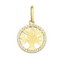 Load image into Gallery viewer, 14K Yellow Gold Tree of Life CZ Pendant,Approx. Gram Weight-  0.49 Grams