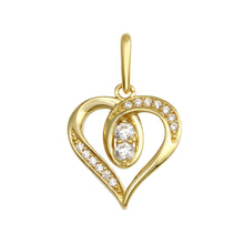 Load image into Gallery viewer, 14K Yellow Gold Heart CZ Pendant,Approx. Gram Weight- 0.73 Grams