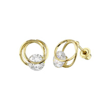 Load image into Gallery viewer, 14K Yellow Gold CZ Earrings