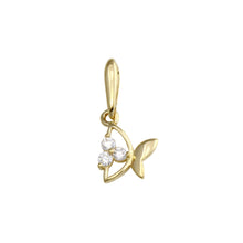 Load image into Gallery viewer, 14K Yellow Gold Butterfly CZ Pendant