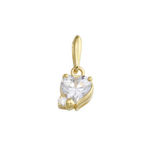 Load image into Gallery viewer, 14K Yellow Gold CZ Heart Pendant