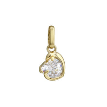 Load image into Gallery viewer, 14K Yellow Gold CZ Heart Pendant