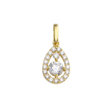 Load image into Gallery viewer, 14K Yellow Gold CZ Pear Pendant