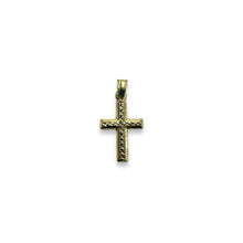 Load image into Gallery viewer, 14K Yellow Gold Diamond Cut Textured Crucifix Pendant