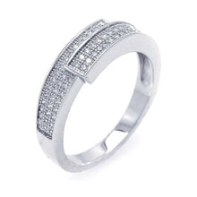 Load image into Gallery viewer, Sterling Silver Rhodium Plated Micro Pave CZ Overlap Ring