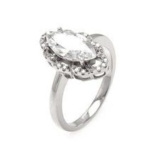 Load image into Gallery viewer, Sterling Silver Rhodium Plated Micro Pave Clear CZ Marquise Ring