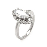 Sterling Silver Rhodium Plated Micro Pave Clear CZ Marquise Ring