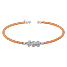 Load image into Gallery viewer, Sterling Silver Rose Gold Plated Beaded Cuff with CZ