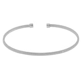 Sterling Silver Rhodium Plated Open Flat Bangle