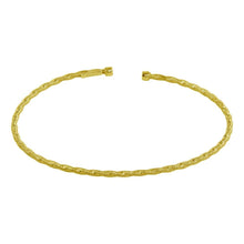 Load image into Gallery viewer, Sterling Silver Gold Plated Twisted Thin Rope Bangle