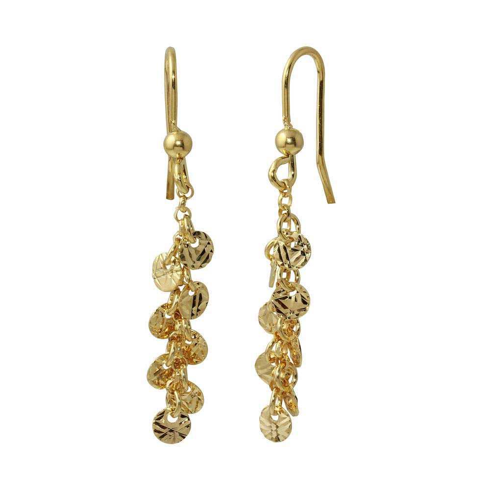 Sterling Silver Gold Plated Dangling Confetti Earrings