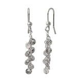 Sterling Silver Rhodium Plated Dangling Confetti Earrings