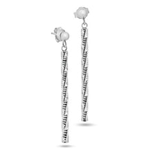 Load image into Gallery viewer, Sterling Silver Rhodium Plated DC Dangling Earrings