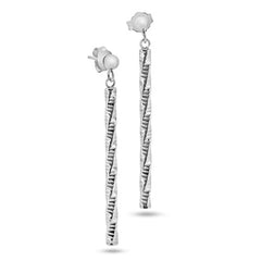 Sterling Silver Rhodium Plated DC Dangling Earrings