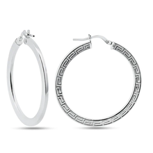 Load image into Gallery viewer, Sterling Silver Basic Non Plated Celtic Hoop Earrings-30mm