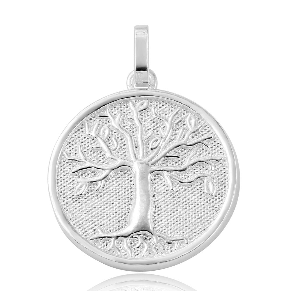 Sterling Silver Rhodium Plated Family Tree of Life Pendant