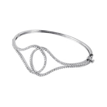 Load image into Gallery viewer, Sterling Silver Rhodium Plated Hoops Bracelet