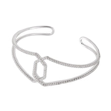 Load image into Gallery viewer, Sterling Silver Rhodium Plated Bangle Bracelet