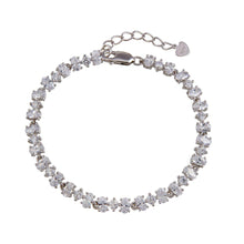 Load image into Gallery viewer, Sterling Silver Rhodium Plated Link CZ Tennis Bracelet