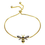 Sterling Silver Gold Plated BumbleBee Lariat Bracelet