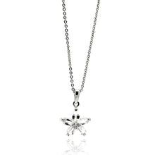 Load image into Gallery viewer, Sterling Silver Necklace with Flower Solitaire Set with Clear Czs PendantAnd Chain Length of 16 -18 And Pendant Diameter: 12.3MM