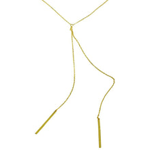 Load image into Gallery viewer, Sterling Silver Gold Plated Dangling Two Bars Necklace