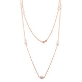Sterling Silver Rose Gold Plated Fresh Water Pearls Necklace