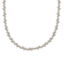 Load image into Gallery viewer, Sterling Silver Rhodium Plated Zig Zag CZ Tennis Necklace