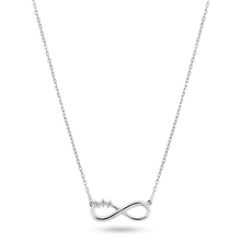 Load image into Gallery viewer, Sterling Silver Rhodium Plated Infinity Design Diamond Necklaces