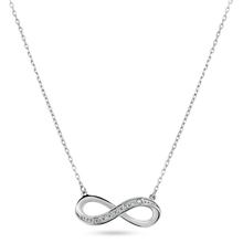 Load image into Gallery viewer, Sterling Silver Rhodium Plated Diamond Infinity Design Necklaces