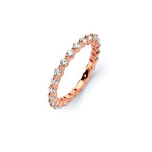 Load image into Gallery viewer, Sterling Silver Rose Gold Plated Clear CZ Stackable Eternity RingAnd Width 1mmAnd DImensions 3mm