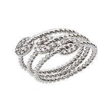 Load image into Gallery viewer, Sterling Silver Rhodium Plated Rope Oval Ring