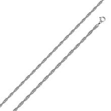Load image into Gallery viewer, Italian Sterling Silver Rhodium Plated Singapore Chain 015-1 MM with Spring Clasp Closure
