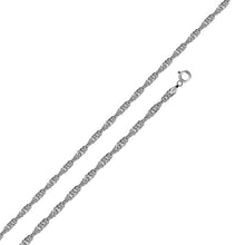 Load image into Gallery viewer, Italian Sterling Silver Rhodium Plated Singapore Chain 020-1.2 MM with Spring Clasp Closure