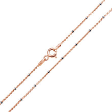 Load image into Gallery viewer, Sterling Silver Rose Gold Plated Diamond Cut 1.4mm Beaded Chains