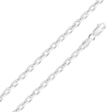 Sterling Silver Diamond Cut Forzatina Link 160 Chain 4.7mm
