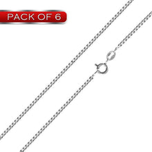 Load image into Gallery viewer, Pack of 6 Sterling Silver Rhodium Plated Box 1mm-019 Chain