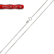 Load image into Gallery viewer, Pack of 6 Sterling Silver Rhodium Plated Shinny Greek Link Box 0.8mm-015 Chain