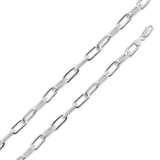 Sterling Silver Diamond Cut Paperclip Link Chain-7mm