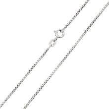 Load image into Gallery viewer, Sterling Silver Rhodium Plated Box Round Diamond Cut 1.5mm-030 Chain