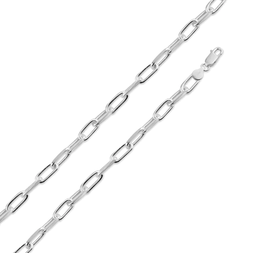 Sterling Silver Diamond Cut Paperclip Link 4.6mm Chain